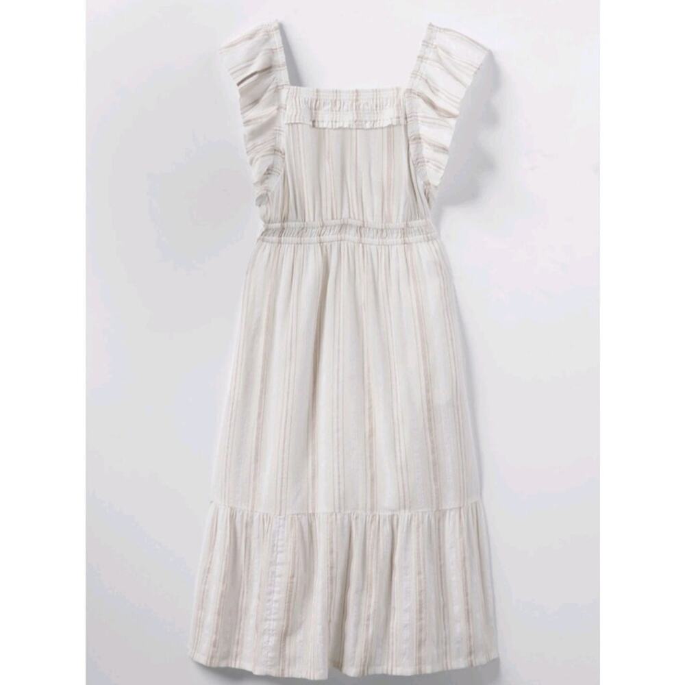 Matilda Jane Womens L Good Hart DeSoto White Sleeveless Striped Smocked Dress - Picture 2 of 6